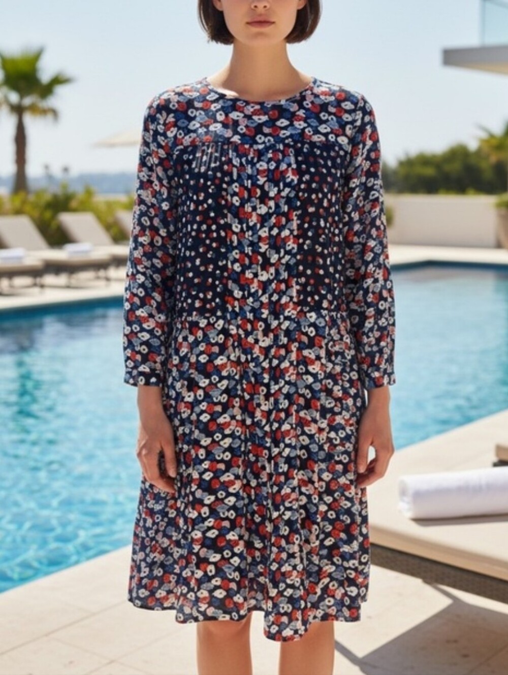 Boden NWT Hotchpotch Dress in Navy Poppy Meadow